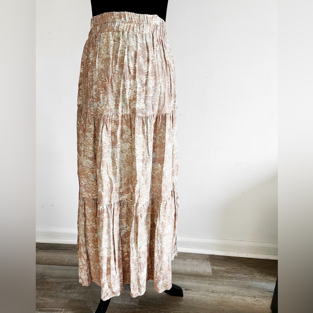 Final Touch Boutique Watercolor Tiered Maxi Skirt